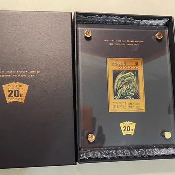 Yu-Gi-Oh Blue-Eyes White Dragon Slifer Коллекция Игр 20th Anniversary Edition Цвета: Золотистый, Серебристый High Card Bricks с Подарочной Коробкой