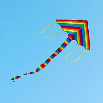 бесплатная доставка радужный воздушный змей игрушки летающие воздушные змеи для взрослых с ручкой eagle kiteboard power kite reel нейлоновые игрушки летающие воздушные змеи Изображение 2
