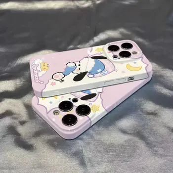 Pochacco Sanrio аниме рисунок мультфильм милый чехол для мобильного телефона iPhone11 12 13mini 14promax xs xr 8p 7p жесткий чехол 