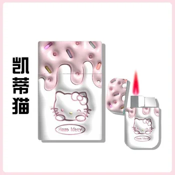 Hello Kitty ins высококачественный мультфильм 3D Kuromi My melody портсигар зажигалка ветрозащитная индивидуальность креативный милый подарок на день рождения