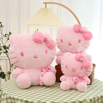 Розовая плюшевая игрушка Hello Kitty, брелок с плюшевой куклой из мультфильма Аниме, мягкая подвеска 25-40 см, Плюшевые игрушки, Брелки для детей, подарки для девочек