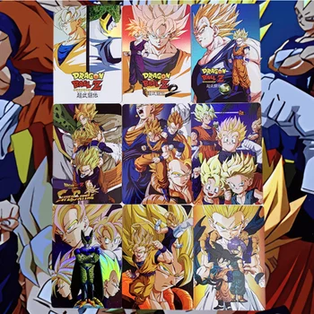 9 шт./компл. Плакатные Открытки Dragon Ball ACG Сон Гоку Вегета IV Super Saiyan Cell Коллекция аниме-игр Refraction Color Flash Card DIY