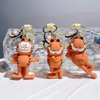 Брелок The Garfield Show с милым мультяшным Гарфилдом, силиконовый брелок с подвеской, сумка для телефона, Кавайный брелок для ключей, Ювелирные аксессуары, подарки