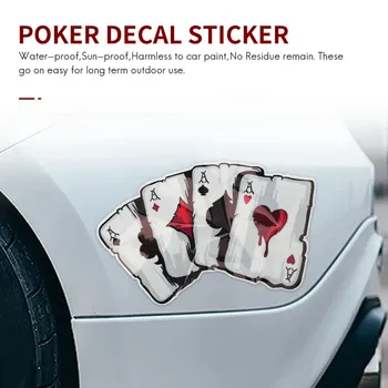 Автомобильные наклейки с забавным рисунком в виде покера, светоотражающие наклейки на окна кузова грузовика Изображение 2