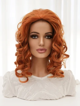 Оранжевый парик для маленьких и средних вьющихся волос, термостойкий синтетический парик для женщин, подходящий для косплея