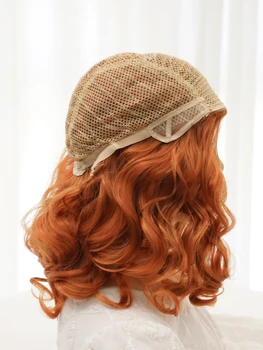 Оранжевый парик для маленьких и средних вьющихся волос, термостойкий синтетический парик для женщин, подходящий для косплея Изображение 2