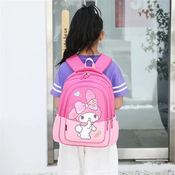 Школьная сумка Sanrio My Melody Студенческая Большой емкости Мультфильм Милый Аниме Рюкзак Kuromi Водонепроницаемый Легкий подарок для детей