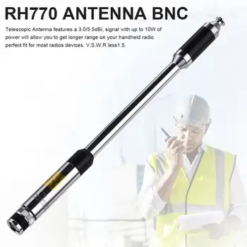RH770 Антенна BNC Антенна для рации 144/430 МГц 3,0/5,5 дБи 20 Вт Телескопическая Антенна HT/Сканер