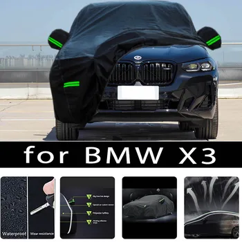 Для BMW x3 Наружная защита, полные автомобильные чехлы, снежный покров, Солнцезащитный козырек, Водонепроницаемые Пылезащитные внешние Автомобильные аксессуары