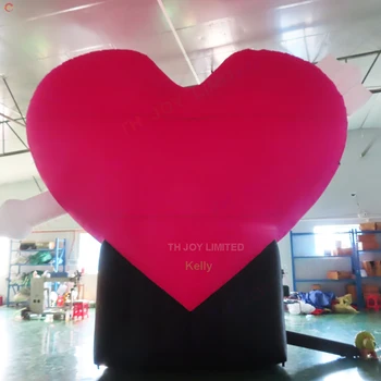 Бесплатная воздушная доставка Гигантский надувной воздушный шар в виде сердца, рекламные наземные шары на День Святого Валентина для продажи Изображение 2