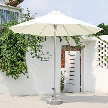 Зонт от солнца во внутреннем дворе, зонт от солнца на балконе, зонт от солнца на стойке из массива дерева, терраса для виллы, садовый зонт от солнца