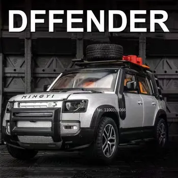 Внедорожник Land Rover Defender 1:24 Модель автомобиля из сплава, отлитая под давлением, с инструментами, Откидывающийся автомобиль, Автомобили для детей, коллекция игрушек, подарки