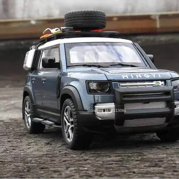 Внедорожник Land Rover Defender 1:24 Модель автомобиля из сплава, отлитая под давлением, с инструментами, Откидывающийся автомобиль, Автомобили для детей, коллекция игрушек, подарки Изображение 2
