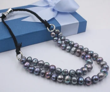 Колье из натурального пресноводного жемчуга 12-13 мм, ожерелье с жемчугом в стиле барокко, женские украшения, зимний свитер, жемчужные цепочки 20 дюймов Изображение 2