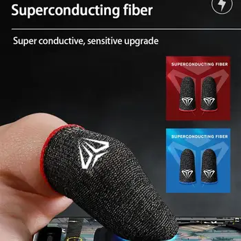 Чехол для игровых пальцев, 1 пара накладок для пальцев, дышащие противоскользящие перчатки для пальцев с сенсорным экраном для мобильной игры PUBG N7I9 Изображение 2