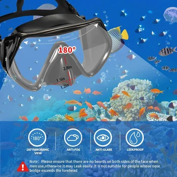 Очки Для подводного плавания Для взрослых, Маска Для Плавания с Панорамным Видом HD, Снаряжение Для Дайвинга