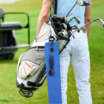 Полотенце для гольфа в сложенном виде из микрофибры с карабином для занятий гольфом, бегом, йогой, крючком для чистки клюшек, мячей, рук, буксира для гольфа A0O2