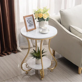 Журнальный столик в скандинавском стиле, модный мраморный диван для гостиной, приставной столик для дома Изображение 2
