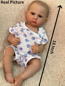 18-дюймовая силиконовая кукла-Реборн Камерон Бебе, силиконовая реалистичная кукла для новорожденных, подарки для детей Изображение 2