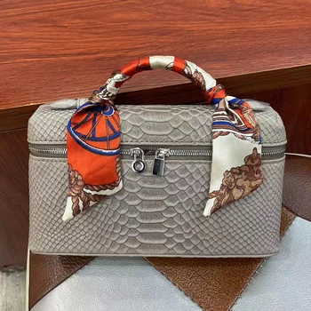 Сумки из 100% натуральной кожи Для женщин, уникальные кожаные сумки со змеиным узором, роскошные Брендовые дизайнерские сумки, сумка-тоут Hobo Grey