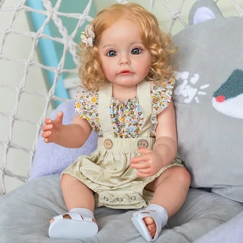 55 см Кукла-Реборн, силикон для всего тела, Сью-Сью, Милая девочка-принцесса ручной работы, 3D окрашивание укоренившихся волос, водонепроницаемая игрушка в подарок для девочек Изображение 2