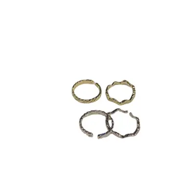 2 шт./компл. Изысканное темпераментное роскошное крутое мини-женское открытое кольцо, модные ювелирные изделия, волновое кольцо в корейском стиле Изображение 2