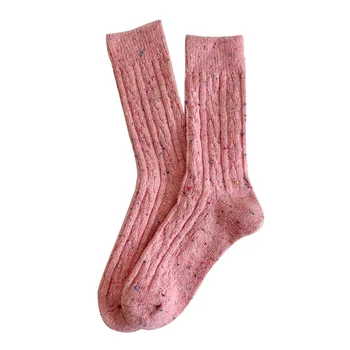 Шерстяные носки, чулочно-носочные изделия, носки для экипажа, зимние носки, женские носки в японском стиле, утепленные, сохраняющие тепло, повседневные, модные Изображение 2