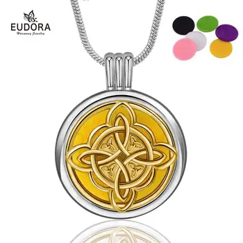 Ароматический диффузор EUDORA Copper 20 мм Подвески-медальоны с узлом Celtics, Ароматические Медальоны с эфирными маслами, Ожерелье с накладкой 6шт X72