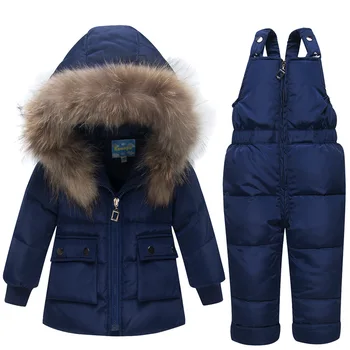 -30 градусов Детские зимние куртки на утином пуху, пальто, детская одежда для девочек и мальчиков, теплая зимняя пуховая утепленная верхняя одежда