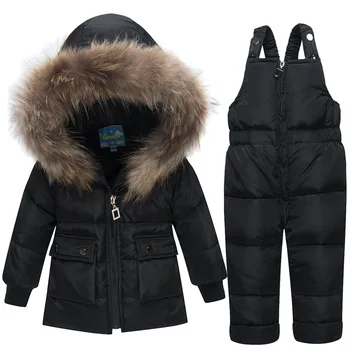 -30 градусов Детские зимние куртки на утином пуху, пальто, детская одежда для девочек и мальчиков, теплая зимняя пуховая утепленная верхняя одежда Изображение 2