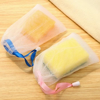 Мыльная сетка из 5 шт., пенящаяся сетка для мыла, пузырчатая сетчатая сумка для чистки кожи. Изображение 2