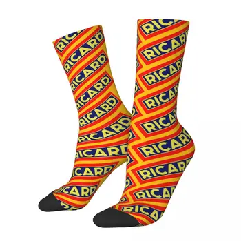 Зимние носки унисекс с винтажным логотипом Ricard, Ricards Hip Hop Happy Socks В уличном стиле Crazy Sock