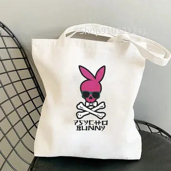 Сумки через плечо Hello Spring Rabbit, модная студенческая сумка для книг, ретро-эстетическая холщовая сумка Bad Bunny, женская сумка для покупок. Изображение 2