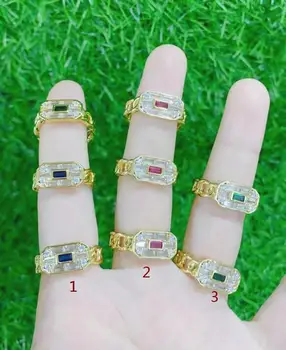 женские кольца 2шт золотого цвета с львиными губами, CZ кристалл, массивное летнее открывающее кольцо, Ювелирные Изделия оптом sdf3a