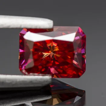 Бриллиант муассанит с сертификатом GRA, арбузно-красный, сияющей огранки, выращенный в лаборатории драгоценный камень для изготовления ювелирных изделий, колец и серег.