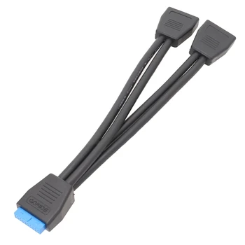 Удлинительный кабель USB-разъема, 19/20-контактный удлинительный адаптер с разветвителем от 1 до 2 Y