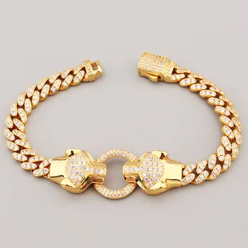 Бренд Zlxgirl, Циркониевый браслет в форме двух леопардов, ювелирные изделия, Изысканные женские свадебные Золотые браслеты, модная панк-бижутерия