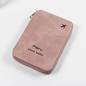 Многофункциональная RFID-противоугонная щетка, держатель для паспорта, сумка для документов, Дорожный кошелек, сумка для хранения на молнии, кожаный чехол, держатель для паспорта Изображение 2