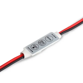 Мини-контроллер светодиодной ленты 12V 6A мощностью 72 Вт, 3-кнопочный ручной диммер, Монохромный регулятор яркости, 8-типный динамический режим Изображение 2