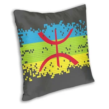 Наволочка с флагом Кабиле Амазиг, Декоративная Квадратная наволочка для подушки Berber Proud 45x45, наволочка для гостиной Изображение 2
