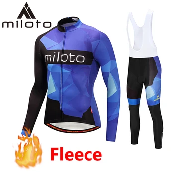 Зимние велосипедные костюмы MILOTO из термо-флиса Fietskleding Uniforme Ciclismo, теплые длинные брюки для езды на горном велосипеде, велосипедная одежда MTB