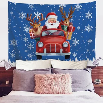 Прикроватный гобелен с рисунком лося Санта-Клауса Amazon, настраиваемый Изображение 2