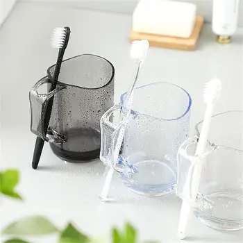 1 ~ 8ШТ Прозрачная чашка для мытья Пластиковая чашка для воды Пара Чашек для полоскания горла Чашка для чистки зубов Принадлежности для ванной Комнаты Чашка для полоскания рта Изображение 2