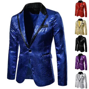 Блестящий золотой блейзер с блестящим декором, куртка для мужчин, выпускной в ночном клубе, мужской костюм, блейзер, домашний костюм, сценическая одежда для певца