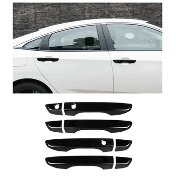 Автомобильная умная дверная ручка Крышка Наклейка Рамка для Honda Civic 10Th 2016-2021 FC1 FK7 FK8 Аксессуары Изображение 2