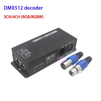 12 В 24 В Постоянного тока RGB/RGBW Контроллер светодиодной Ленты 3CH/4CH DMX512 декодер с цифровым дисплеем DMX-PWM 3CH * 8A 4CH * 4A Диммер Световой Ленты Изображение 2