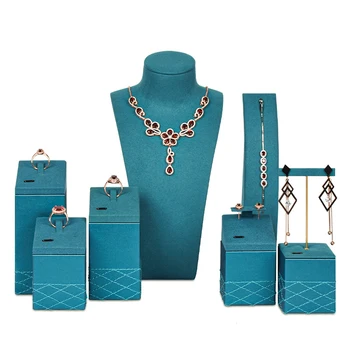 Реквизит для витрины Peacock Blue с бриллиантами, золотыми украшениями, полка для ювелирных изделий, портретный лоток из супер волокна