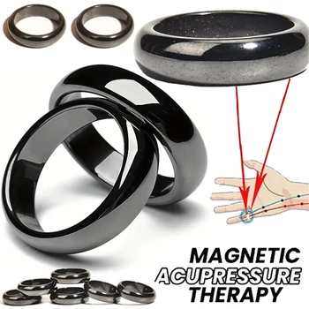 Магнитные изогнутые кольца для похудения для мужчин и женщин Простые подарочные украшения из черного магнитного камня для пары