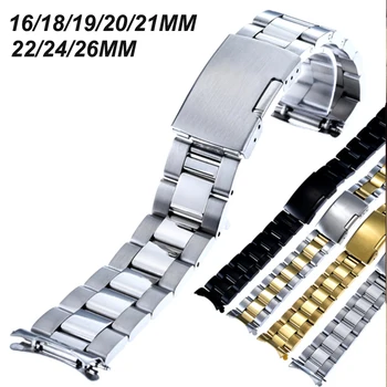 16/18/20/24/22/26 мм Ремешок для Samsung Galaxy Watch 4 5 Pro 40 мм/44/46 мм 41 мм Нержавеющая сталь для Huawei watch GT 2E 3 Pro 43 мм