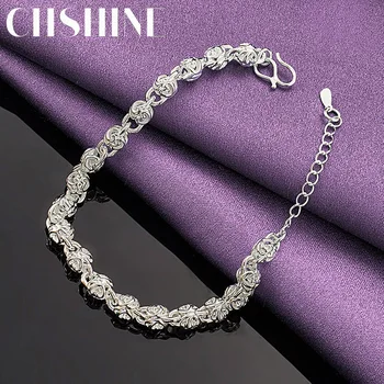 CHSHINE, Геометрический браслет-цепочка из стерлингового серебра 925 пробы для женщин, мужчин, свадебной вечеринки, высококачественных модных ювелирных изделий-шармов